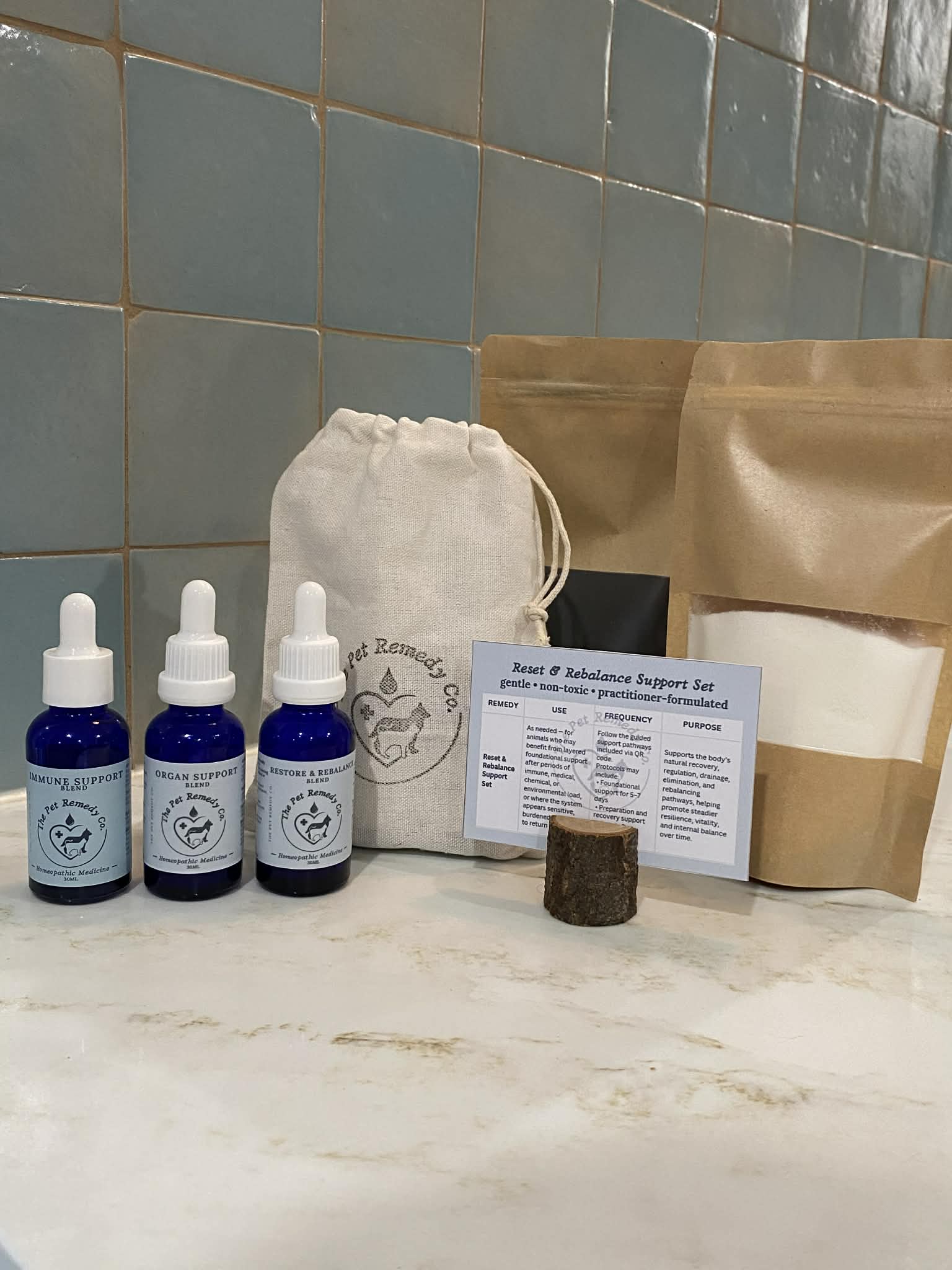 Reset & Rebalance Set homeopathic detox, recovery and rebalancing support set for pets with support guide