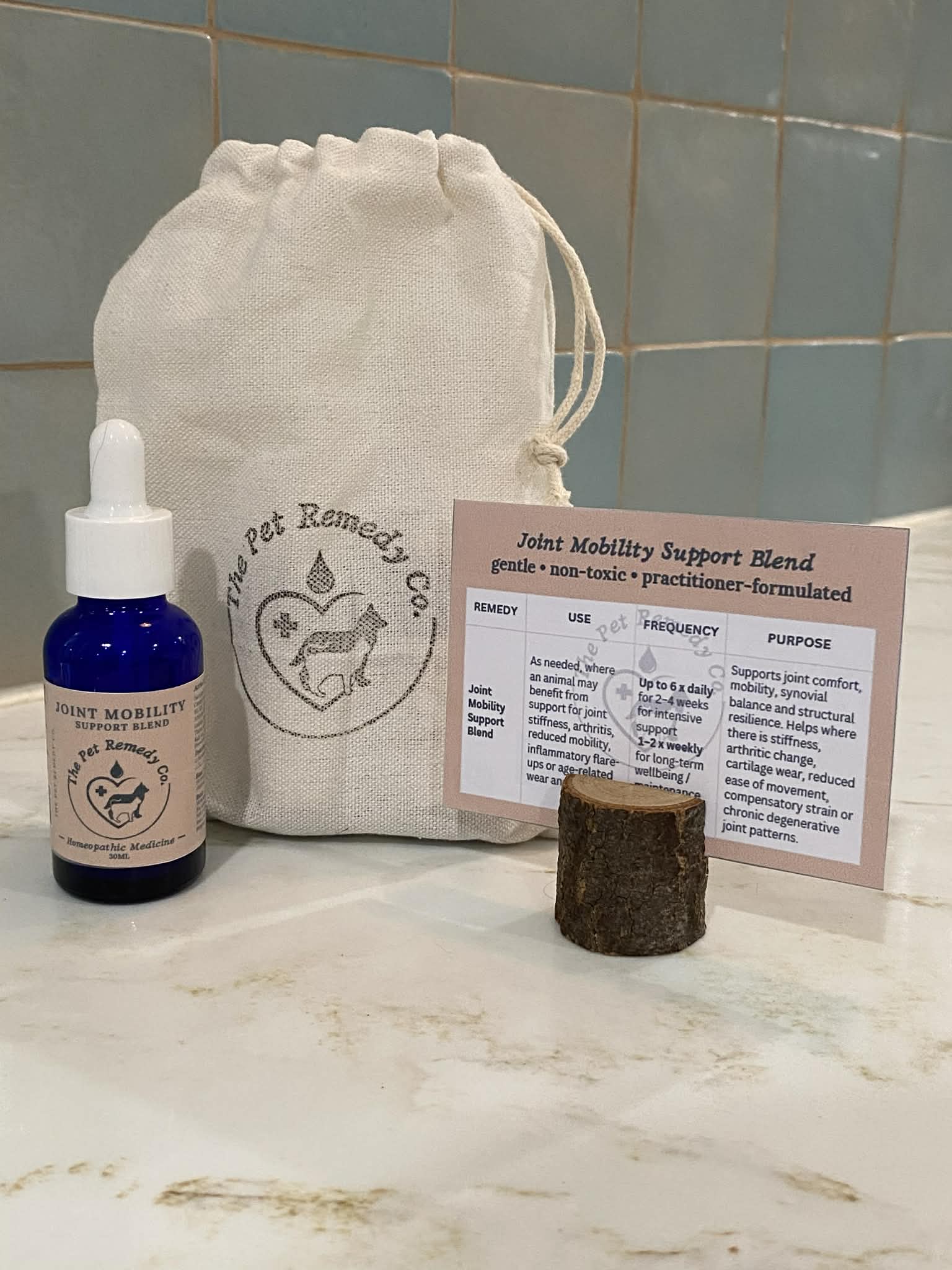 Bone & Skeletal Support Blend homeopathic bone, structural and skeletal support remedy for pets with instruction card